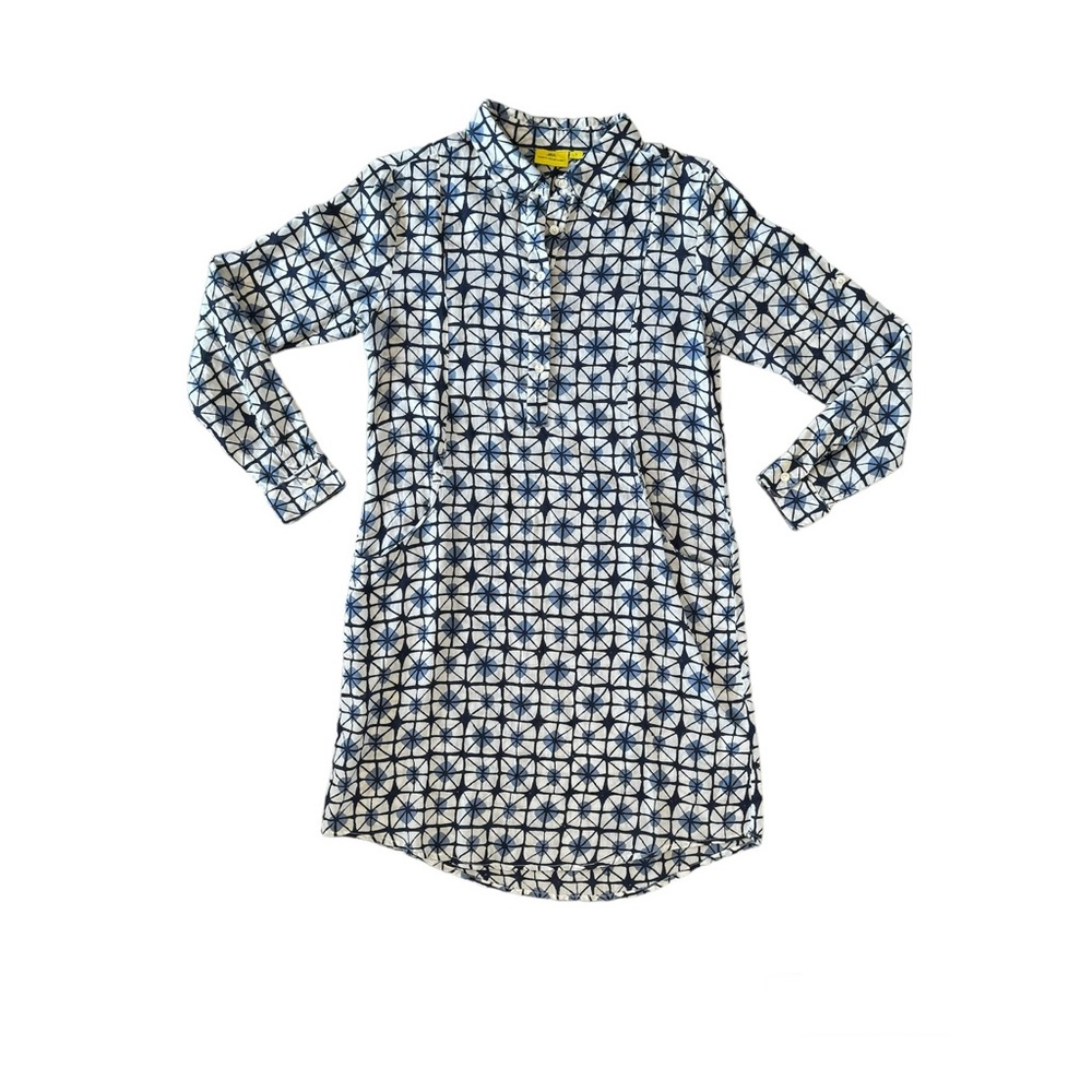 Roberta Roller Rabbit - Batik Linen Shirt Dress - US Small